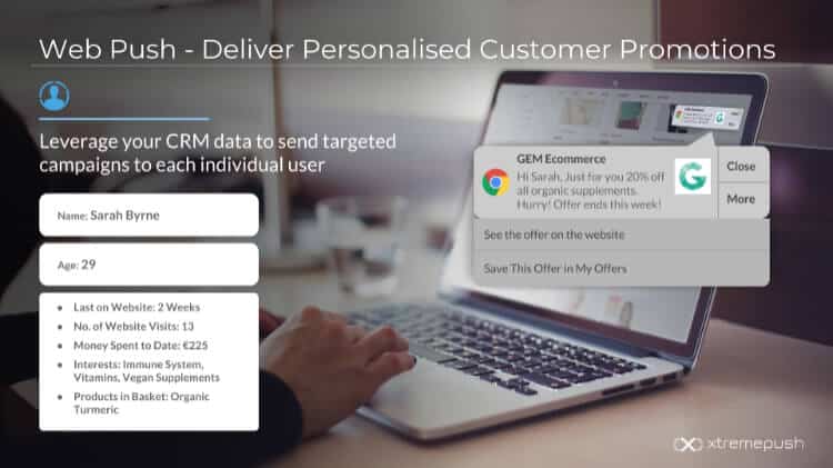 Desktop web push ecommerce