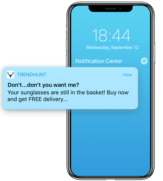 Using a push notification to recover abandoned carts