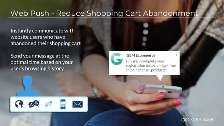 Mobile web push ecommerce