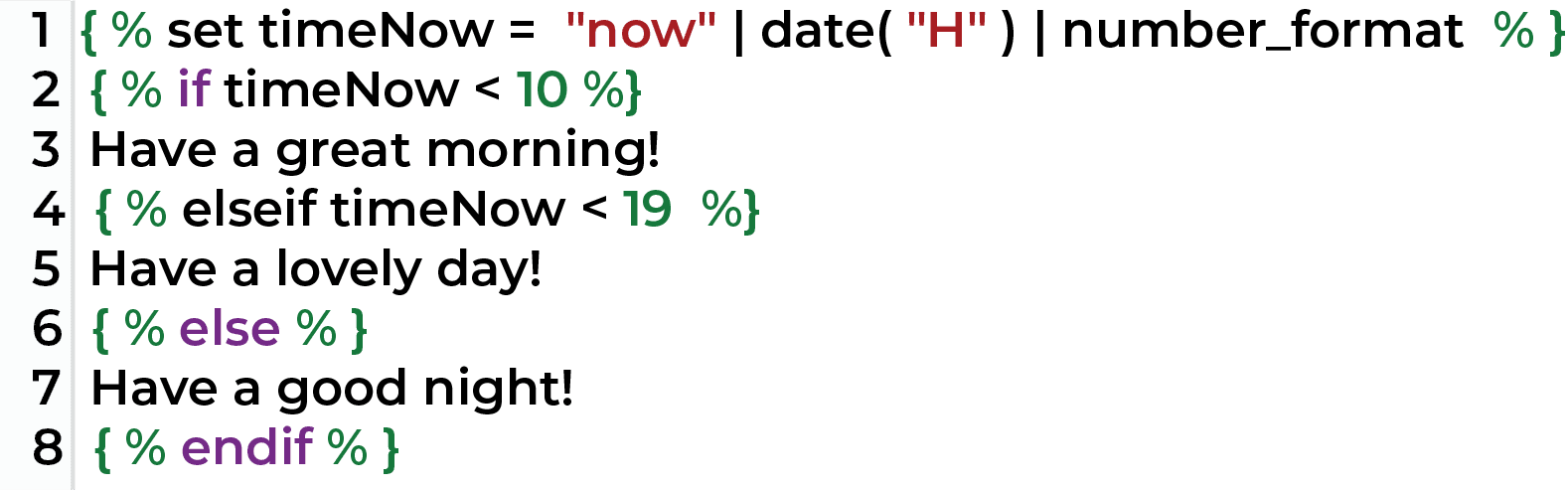 Example of the coding language used to build dynamic content