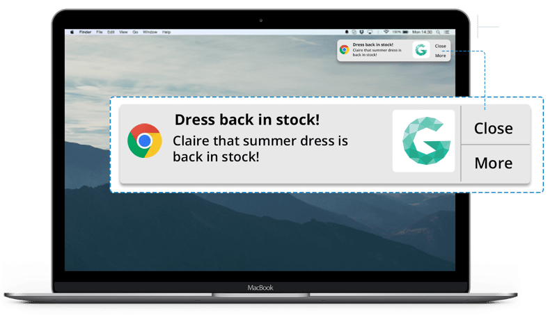 "back in stock" web push
