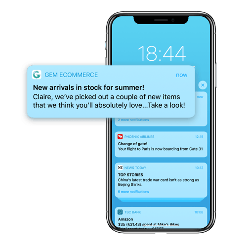 example of mobile push notification for ecommerce for customer retention